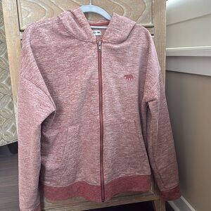 Running Bare Team Zip Hoodie Small Aus 10 Heathered Burgundy EUC Cozy Athletic